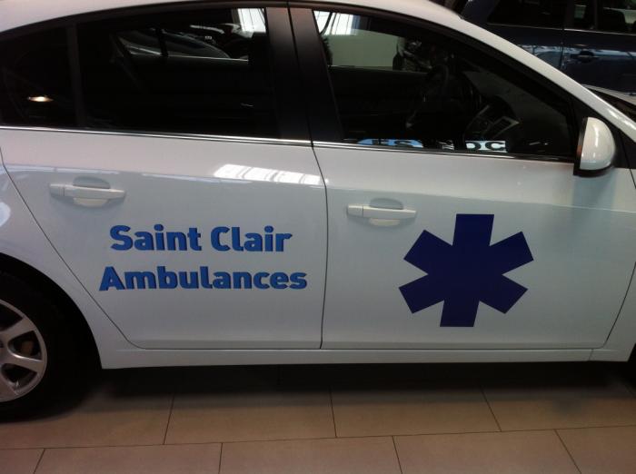 Image Floquage véhicule ambulance pour Saint Clair Ambulances